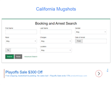 Tablet Screenshot of californiamugshots.com